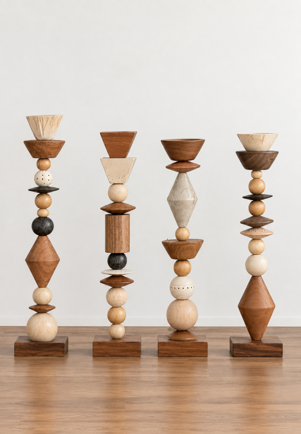 Geometric Wooden Sculptural Décor
