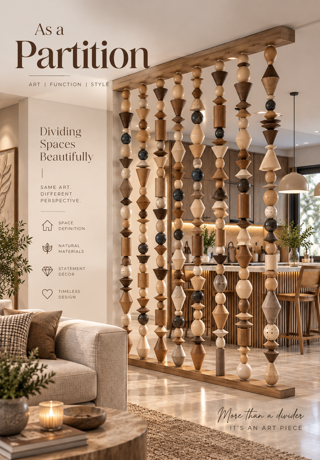 Geometric Wooden Sculptural Décor