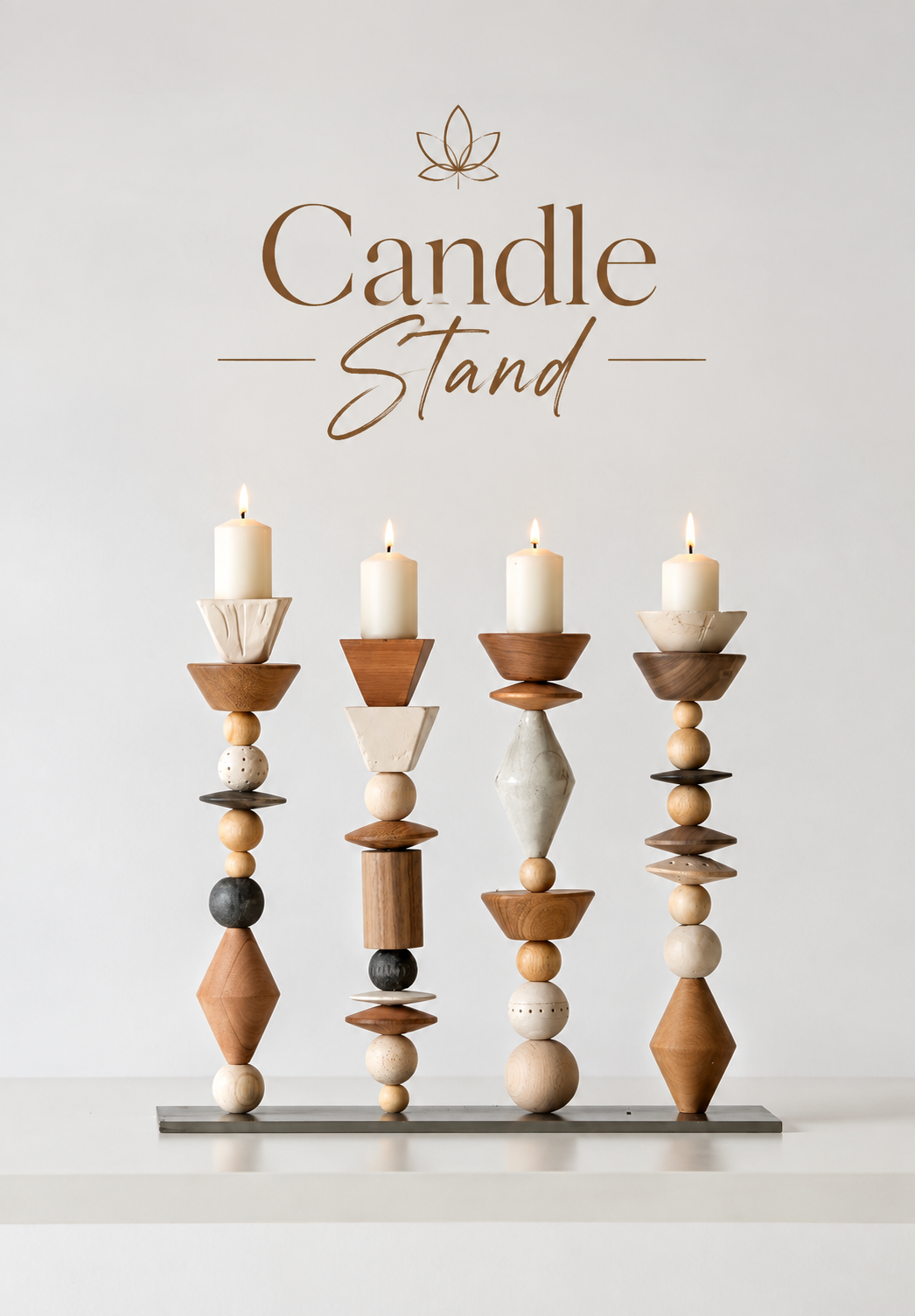 Geometric Wooden Sculptural Décor