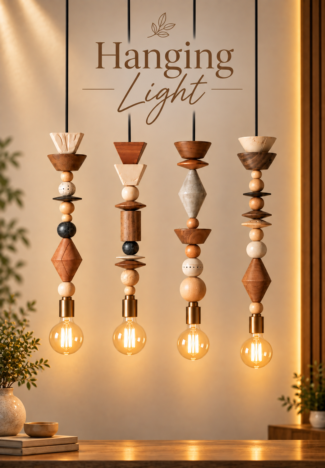 Geometric Wooden Sculptural Décor